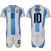 Men's Argentina #10 Messi White Blue 2024-25 Home Soccer Jersey Suit,baseball caps,new era cap wholesale,wholesale hats