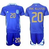 Men's Argentina #20 Alexis Mac Allister Blue 2024-25 Away SoccerJersey Suit,baseball caps,new era cap wholesale,wholesale hats