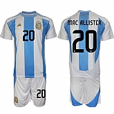 Men's Argentina #20 Alexis Mac Allister White Blue 2024-25 Home Soccer Jersey Suit,baseball caps,new era cap wholesale,wholesale hats