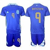 Men's Argentina #9 Gabriel Batistuta Blue 2024-25 Away SoccerJersey Suit,baseball caps,new era cap wholesale,wholesale hats