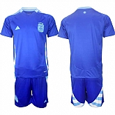 Men's Argentina Blank Blue 2024-25 Away SoccerJersey Suit,baseball caps,new era cap wholesale,wholesale hats