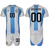 Men's Argentina Blank White Blue 2024-25 Home Soccer Jersey Suit,baseball caps,new era cap wholesale,wholesale hats