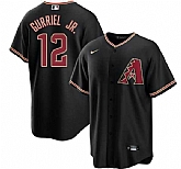 Men's Arizona Diamondbacks #12 Lourdes Gurriel Jr. Black Cool Base Stitched Baseball Jersey Dzhi,baseball caps,new era cap wholesale,wholesale hats