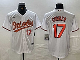 Men's Baltimore Orioles #17 Colton Cowser Number White Cool Base Stitched Jersey,baseball caps,new era cap wholesale,wholesale hats