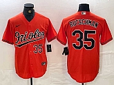 Men's Baltimore Orioles #35 Adley Rutschman Number Orange Stitched Cool Base Nike Jersey,baseball caps,new era cap wholesale,wholesale hats