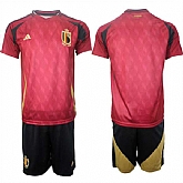 Men's Belgium National Team Blank Red 2024-25 Home Soccer Jersey Suit,baseball caps,new era cap wholesale,wholesale hats