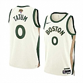 Men's Boston Celtics #0 Jayson Tatum Cream 2024 Finals City Edition Stitched Basketball Jersey Dzhi,baseball caps,new era cap wholesale,wholesale hats