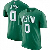 Men's Boston Celtics #0 Jayson Tatum Green Name & Number T-Shirt,baseball caps,new era cap wholesale,wholesale hats