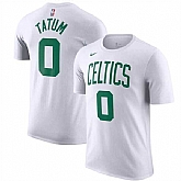 Men's Boston Celtics #0 Jayson Tatum White Name & Number T-Shirt,baseball caps,new era cap wholesale,wholesale hats