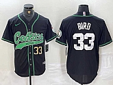 Men's Boston Celtics #33 Larry Bird Black With Patch Cool Base Stitched Baseball Jerseys,baseball caps,new era cap wholesale,wholesale hats