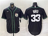 Men's Boston Celtics #33 Larry Bird Black With Patch Stitched Baseball Jersey,baseball caps,new era cap wholesale,wholesale hats