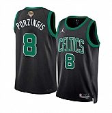 Men's Boston Celtics #8 Kristaps Porzingis Black 2024 Finals Statement Edition Stitched Basketball Jersey Dzhi,baseball caps,new era cap wholesale,wholesale hats