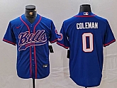 Men's Buffalo Bills #0 Keon Coleman Blue With Patch Cool Base Stitched Baseball Jersey,baseball caps,new era cap wholesale,wholesale hats