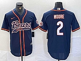 Men's Chicago Bears #2 DJ Moore Navy BlueWith Patch Cool Base Stitched Baseball Jersey,baseball caps,new era cap wholesale,wholesale hats