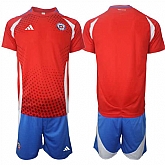 Men's Chile Blank 2024-25 Red Home Soccer Jersey Suit,baseball caps,new era cap wholesale,wholesale hats