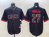 Men's Cincinnati Reds #27 Jake Fraley Black 2023 City Connect Cool Base Stitched Jersey,baseball caps,new era cap wholesale,wholesale hats