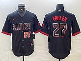 Men's Cincinnati Reds #27 Jake Fraley Number Black 2023 City Connect Cool Base Stitched Jerseys,baseball caps,new era cap wholesale,wholesale hats