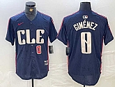 Men's Cleveland Guardians #0 Andres Gimenez Navy 2024 City Connect Limited Stitched Jerseys,baseball caps,new era cap wholesale,wholesale hats