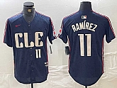 Men's Cleveland Guardians #11 Jose Ramirez Number Navy 2024 City Connect Limited Stitched Jersey,baseball caps,new era cap wholesale,wholesale hats