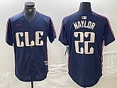 Men's Cleveland Guardians #22 Josh Naylor Navy 2024 City Connect Limited Stitched Jersey,baseball caps,new era cap wholesale,wholesale hats