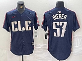 Men's Cleveland Guardians #22 Shane Bieber Navy 2024 City Connect Limited Stitched Jersey,baseball caps,new era cap wholesale,wholesale hats