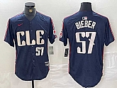 Men's Cleveland Guardians #22 Shane Bieber Number Navy 2024 City Connect Limited Stitched Jersey,baseball caps,new era cap wholesale,wholesale hats