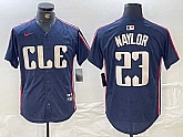 Men's Cleveland Guardians #23 Josh Naylor Navy 2024 City Connect Limited Stitched Jersey,baseball caps,new era cap wholesale,wholesale hats