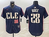 Men's Cleveland Guardians #28 Tanner Bibee Number Navy 2024 City Connect Limited Stitched Jersey,baseball caps,new era cap wholesale,wholesale hats