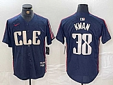 Men's Cleveland Guardians #38 Steven Kwan Navy 2024 City Connect Limited Stitched Jersey,baseball caps,new era cap wholesale,wholesale hats