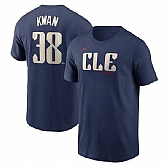 Men's Cleveland Guardians #38 Steven Kwan Navy 2024 City Connect Name & Number T-Shirt,baseball caps,new era cap wholesale,wholesale hats