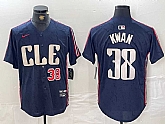 Men's Cleveland Guardians #38 Steven Kwan Number Navy 2024 City Connect Limited Stitched Jersey,baseball caps,new era cap wholesale,wholesale hats