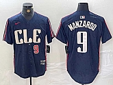 Men's Cleveland Guardians #9 Kyle Manzardo Number Navy 2024 City Connect Limited Stitched Jersey,baseball caps,new era cap wholesale,wholesale hats