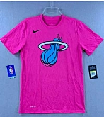 Men's Custom Miami Heat Pink T-Shirt,baseball caps,new era cap wholesale,wholesale hats