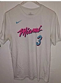 Men's Custom Miami Heat White T-Shirt,baseball caps,new era cap wholesale,wholesale hats