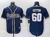 Men's Dallas Cowboys #60 Tyler Guyton Navy Cool Base Stitched Baseball Jersey,baseball caps,new era cap wholesale,wholesale hats