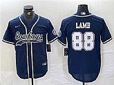 Men's Dallas Cowboys #88 CeeDee Lamb Navy Cool Base Baseball Stitched Jersey,baseball caps,new era cap wholesale,wholesale hats