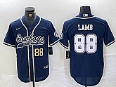 Men's Dallas Cowboys #88 CeeDee Lamb Navy Cool Base Stitched Baseball Jerseys,baseball caps,new era cap wholesale,wholesale hats