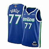 Men's Dallas Mavericks #77 Luka Doncic Blue 2024 Finals City Edition Stitched Basketball Jersey Dzhi,baseball caps,new era cap wholesale,wholesale hats