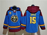 Men's Denver Nuggets #15 Nikola Jokic Blue Red Lace-Up Pullover Hoodie,baseball caps,new era cap wholesale,wholesale hats