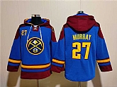 Men's Denver Nuggets #27 Jamal Murray Blue Red Lace-Up Pullover Hoodie,baseball caps,new era cap wholesale,wholesale hats