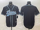 Men's Detroit Lions Blank Black Cool Base Stitched Baseball Jersey,baseball caps,new era cap wholesale,wholesale hats