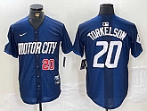 Men's Detroit Tigers #20 Spencer Torkelson Number 2024 Navy City Connect Cool Base Limited Stitched Jersey,baseball caps,new era cap wholesale,wholesale hats