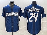 Men's Detroit Tigers #24 Miguel Cabrera Navy 2024 City Connect Cool Base Limited Stitched Jersey,baseball caps,new era cap wholesale,wholesale hats