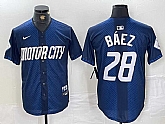 Men's Detroit Tigers #28 Javier Baez 2024 Navy City Connect Cool Base Limited Stitched Jersey,baseball caps,new era cap wholesale,wholesale hats