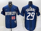 Men's Detroit Tigers #29 Tarik Skubal Number 2024 Navy City Connect Cool Base Limited Stitched Jersey,baseball caps,new era cap wholesale,wholesale hats