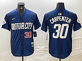 Men's Detroit Tigers #30 Kerry Carpenter Number 2024 Navy City Connect Cool Base Limited Stitched Jersey,baseball caps,new era cap wholesale,wholesale hats