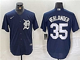 Men's Detroit Tigers #35 Justin Verlander Navy Cool Base Stitched Baseball Jersey,baseball caps,new era cap wholesale,wholesale hats