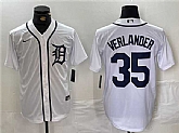 Men's Detroit Tigers #35 Justin Verlander White Cool Base Stitched Baseball Jersey,baseball caps,new era cap wholesale,wholesale hats