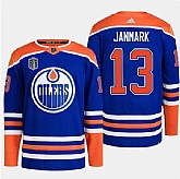 Men's Edmonton Oilers #13 Mattias Janmark Royal 2024 Stanley Cup Final Patch Stitched Jersey Dzhi,baseball caps,new era cap wholesale,wholesale hats