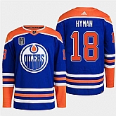 Men's Edmonton Oilers #18 Zach Hyman Royal 2024 Stanley Cup Final Patch Stitched Jersey Dzhi,baseball caps,new era cap wholesale,wholesale hats